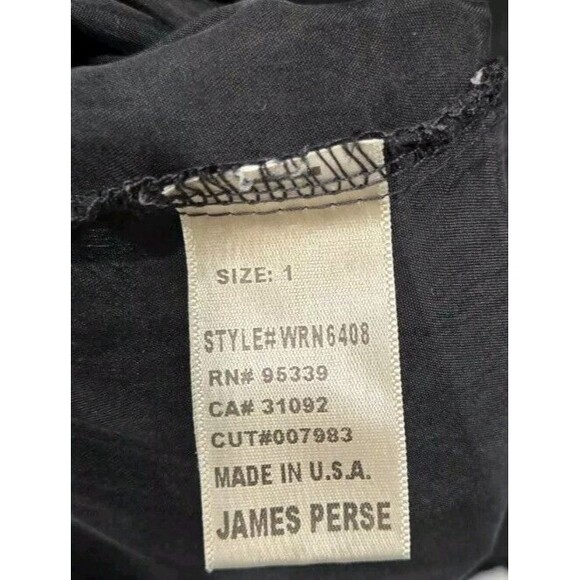 Standard James Perse Size 1 Black Button Down Tie Waist Soft Dress |‎ Small - Picture 10 of 11